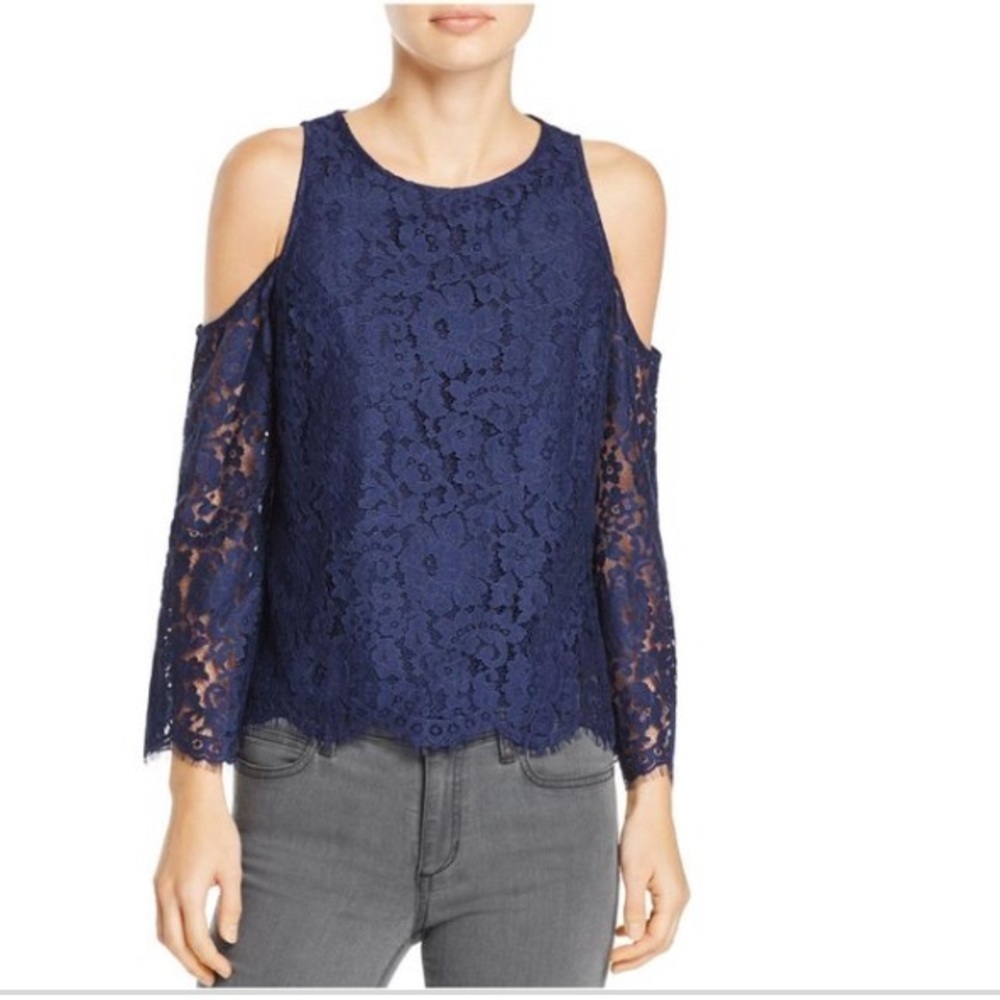 NEW • Joie • Abay Lace Navy Blue Blouse XS